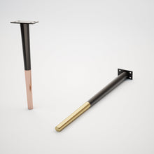 Load image into Gallery viewer, Mid Century 16'' Tapered Brass Furniture Legs - ivadecorstudio