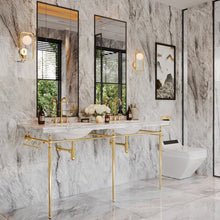 Load image into Gallery viewer, Brass Wall-Mount Vanity Base 3-leg
