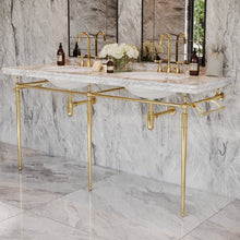 Load image into Gallery viewer, Brass Wall-Mount Vanity Base 3-leg