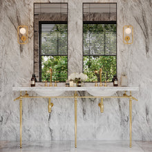 Load image into Gallery viewer, Brass Wall-Mount Vanity Base 3-leg