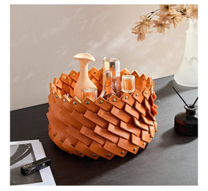 Norman Large Wowen Leather Basket