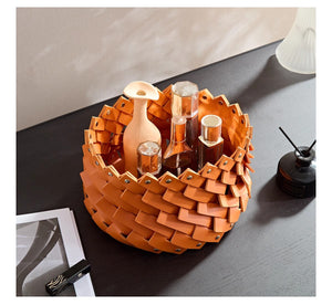 Norman Large Wowen Leather Basket