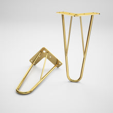 Load image into Gallery viewer, Set of 4 Brass Hairpin Sofa Legs - ivadecorstudio