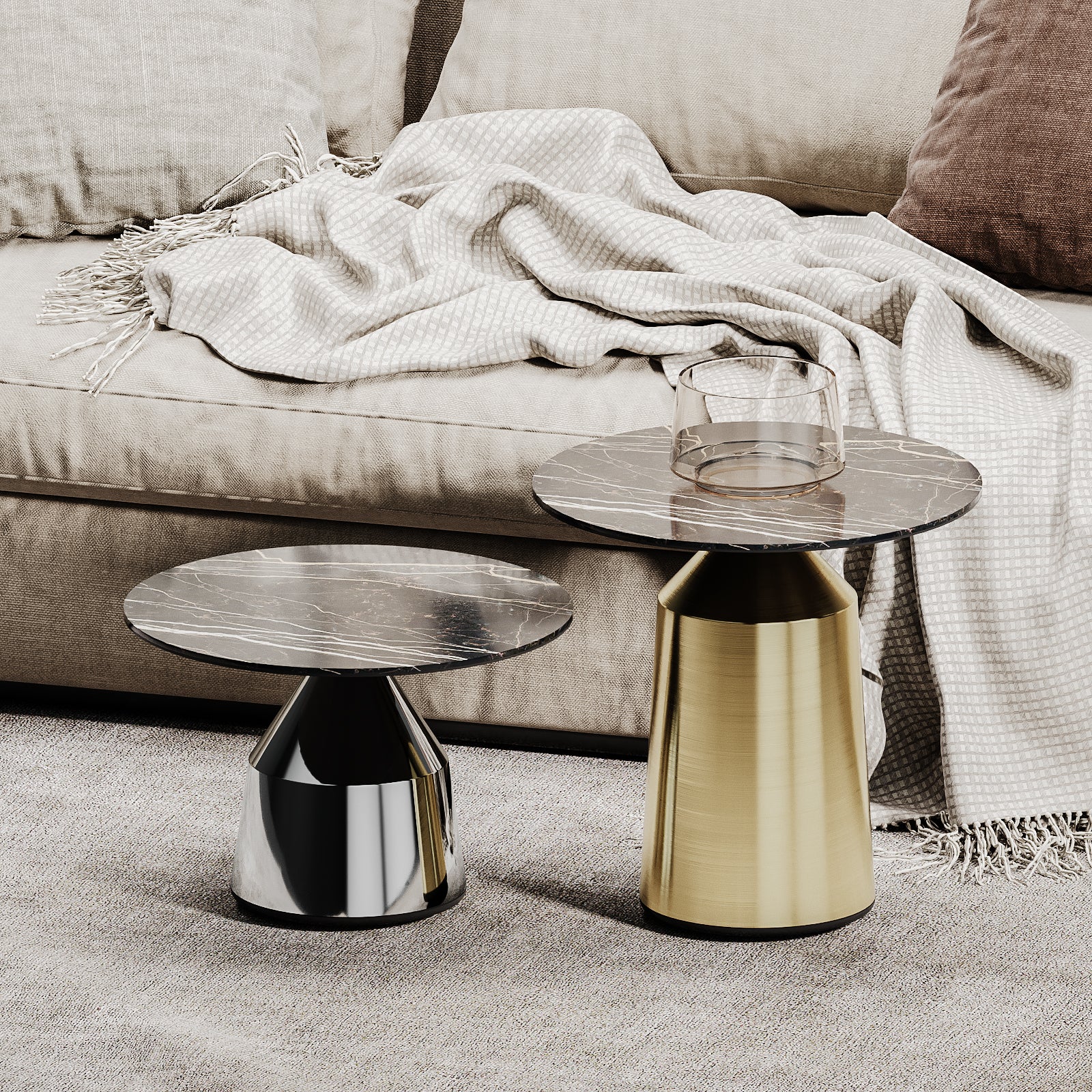 【Lrose】WTW　MARVERICKS COFFEE TABLE Oizaye Hux Faux Marble Walnut Faux Marble Modern Coffee