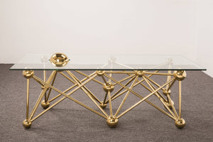 Gold Round Glass Coffee Table - ivadecorstudio