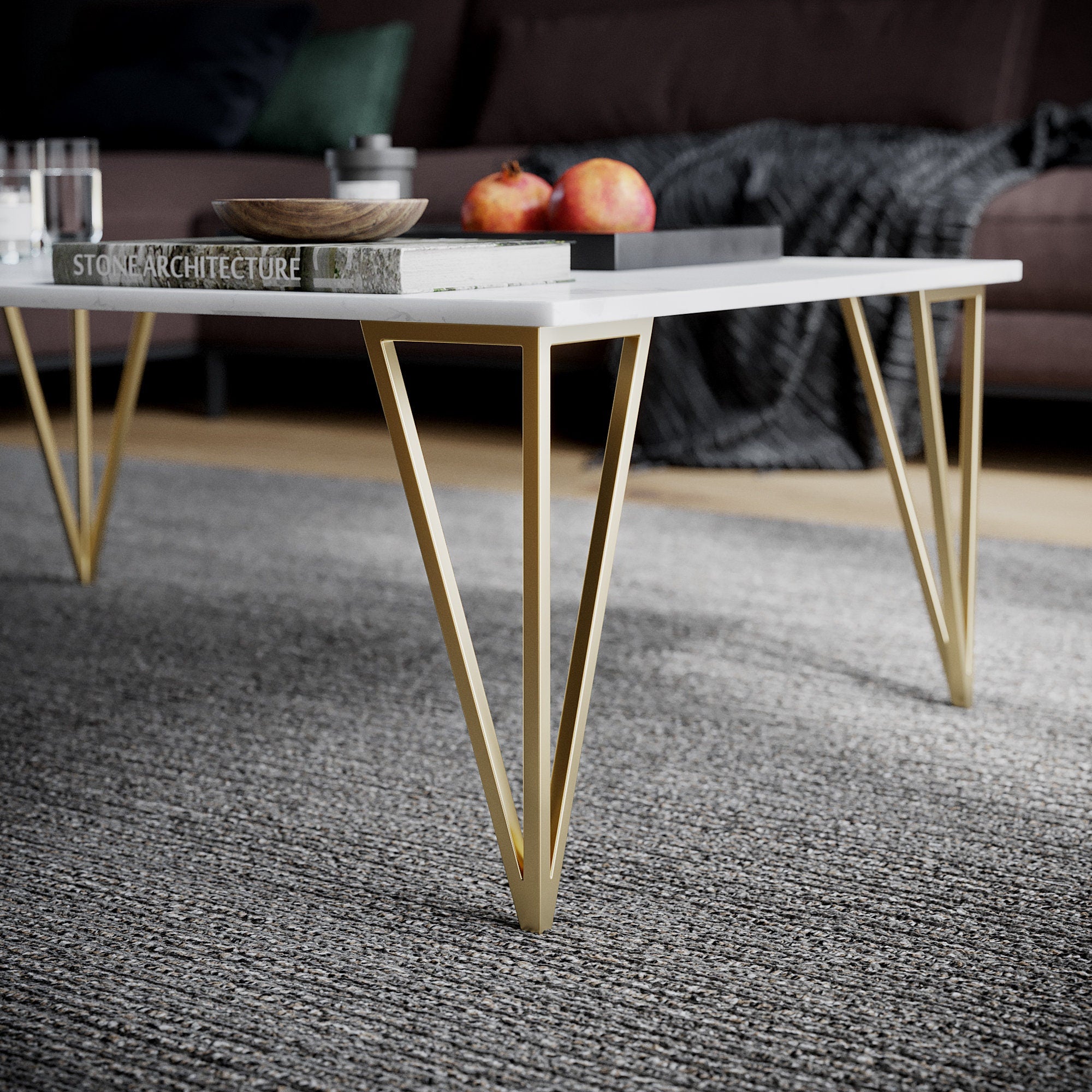 et-of-4-brass-coffee-table-legs-gold-bench-legs-brass-furniture