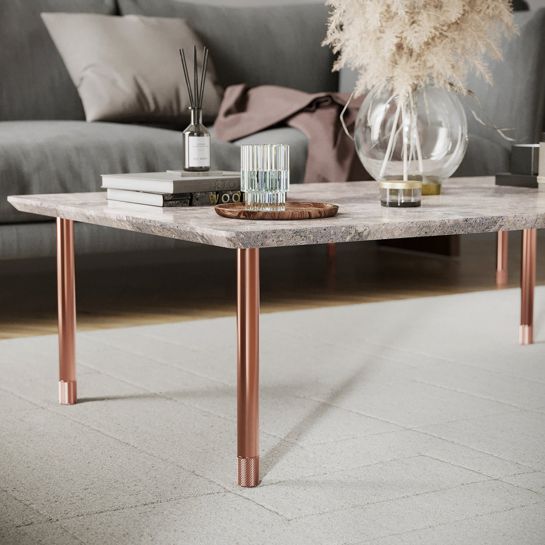 Set of 4 Knurling Rose Gold Coffee Table Legs